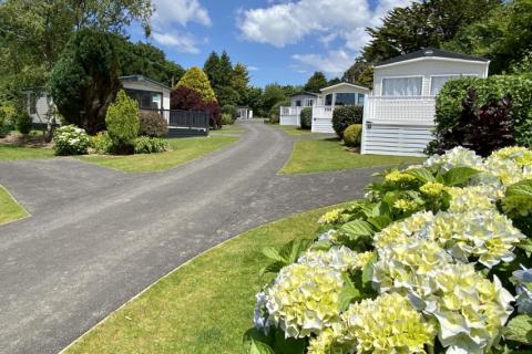 Beautiful holiday homes on a park with flowers and wildlife all around well spaced out caravans