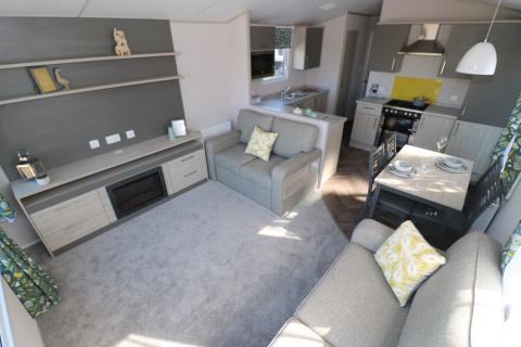 holiday home with open plan living space at Silverbow Country Park for sale