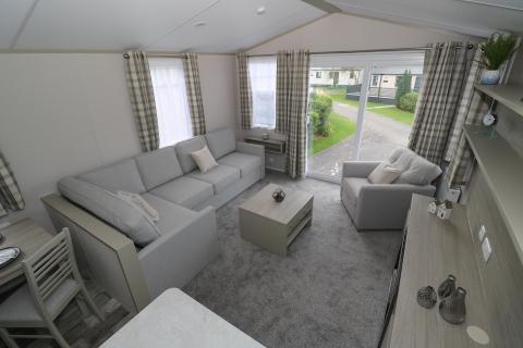 lounge area in the 2021 Atlas Onyx at Silverbow Country Park