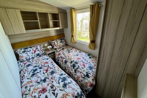 twin bedroom in the caravan for sale