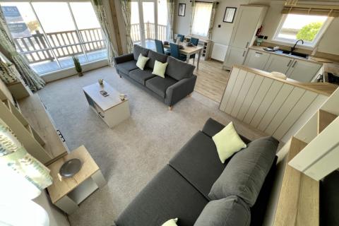 open plan lounge area in the lodge for sale