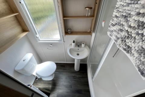 shower room in the 2023 Swift Burgundy 36x12