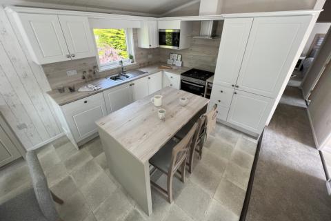 kitchen area with breakfast bar in the 2023 Swift Edmonton