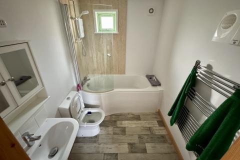 family bathroom with full size bath