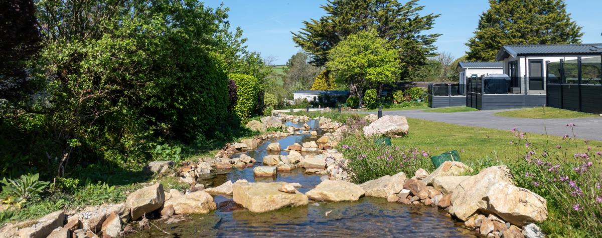 the stream at Silverbow Country Park