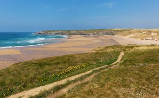 Holywell Bay near Newquay and silverbow