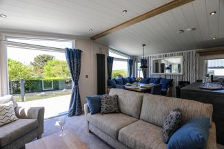 the interior of a luxury holiday home at Silverbow Country Park
