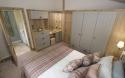 holiday lodge double bedroom to en-suite bathroom