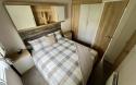 caravan double bedroom with heating